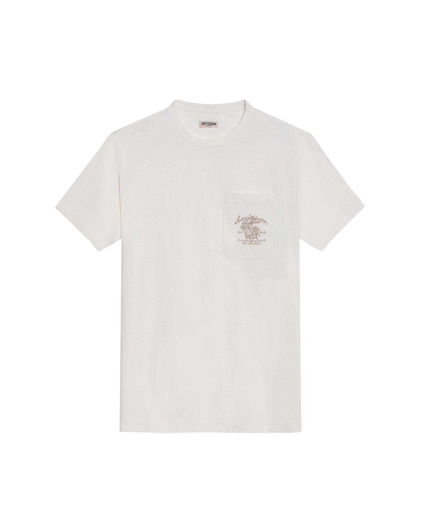 Mens T-Shirt Classic Fit Short Sleeve Cotton Jersey Medium Weight Embroidered Graphics Both Sides Pocket - Raw 63_641H018_CRU110606_3