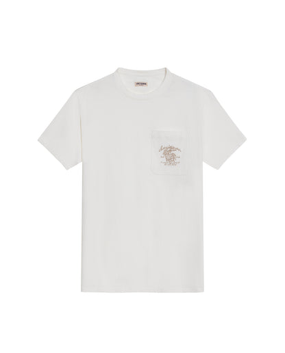 Mens T-Shirt Classic Fit Short Sleeve Cotton Jersey Medium Weight Embroidered Graphics Both Sides Pocket - Raw 63_641H018_CRU110606_3