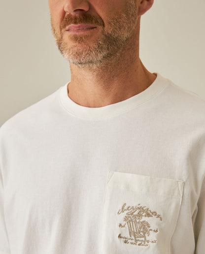 Mens T-Shirt Classic Fit Short Sleeve Cotton Jersey Medium Weight Embroidered Graphics Both Sides Pocket - Raw 63_641H018_CRU110606_5