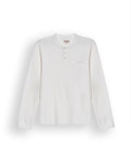 Mens T-Shirt Slim Fit Long Sleeve Henley Collar Cotton Elastane Knitwear Simulation Tone on Tone Buttons - Raw 63_641H019_CRU110606_3