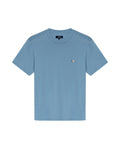 Mens T-Shirt Slim Fit Short Sleeve Crewneck Pima Cotton Vibrant Embroidered Duck Heart Point - Blue 63_641H020_AZU184221_3