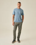 Mens T-Shirt Slim Fit Short Sleeve Crewneck Pima Cotton Vibrant Embroidered Duck Heart Point - Blue 63_641H020_AZU184221_4