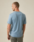 Mens T-Shirt Slim Fit Short Sleeve Crewneck Pima Cotton Vibrant Embroidered Duck Heart Point - Blue 63_641H020_AZU184221_6