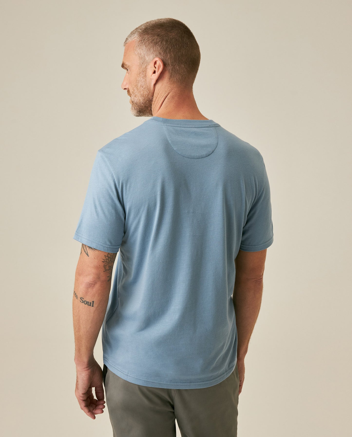 Mens T-Shirt Slim Fit Short Sleeve Crewneck Pima Cotton Vibrant Embroidered Duck Heart Point - Blue 63_641H020_AZU184221_6