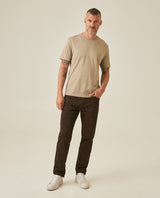 Mens T-Shirt Slim Fit Short Sleeve Crewneck Pima Cotton Vibrant Embroidered Duck Heart Point - Brown 63_641H020_CAF171108_4