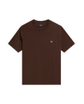 Mens T-Shirt Slim Fit Short Sleeve Crewneck Pima Cotton Vibrant Embroidered Duck Heart Point - Brown 63_641H020_CAF190712_3