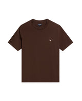 Mens T-Shirt Slim Fit Short Sleeve Crewneck Pima Cotton Vibrant Embroidered Duck Heart Point - Brown 63_641H020_CAF190712_3