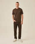 Mens T-Shirt Slim Fit Short Sleeve Crewneck Pima Cotton Vibrant Embroidered Duck Heart Point - Brown 63_641H020_CAF190712_4