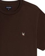 Mens T-Shirt Slim Fit Short Sleeve Crewneck Pima Cotton Vibrant Embroidered Duck Heart Point - Brown 63_641H020_CAF190712_8