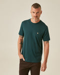 Mens T-Shirt Slim Fit Short Sleeve Crewneck Pima Cotton Vibrant Embroidered Duck Heart Point - Green 63_641H020_VER195320_0