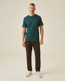 Mens T-Shirt Slim Fit Short Sleeve Crewneck Pima Cotton Vibrant Embroidered Duck Heart Point - Green 63_641H020_VER195320_4