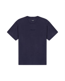 Mens T-Shirt Classic Fit Short Sleeve Cotton Jersey Heavy Washed Front Graphics Back Appliqué - Blue 63_641H021_AZU193924_3