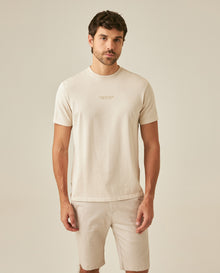 Mens T-Shirt Classic Fit Short Sleeve Cotton Jersey Heavy Washed Front Graphics Back Appliqué - Raw 63_641H021_CRU110606_0