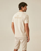 Mens T-Shirt Classic Fit Short Sleeve Cotton Jersey Heavy Washed Front Graphics Back Appliqué - Raw 63_641H021_CRU110606_6