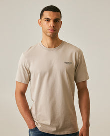 Mens T-Shirt Classic Fit Short Sleeve Cotton Jersey Polonia Rustic Vintage Heart Point Print Back Appliqué - Gray 63_641H022_GRI171107_0