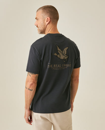 Mens T-Shirt Classic Fit Short Sleeve Cotton Jersey Polonia Rustic Vintage Heart Point Print Back Appliqué - Gray 63_641H022_GRI190000_6