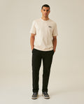 Mens T-Shirt Long Sleeve Classic Fit Cotton Jersey Medium Weight Mixed Typography Front Back - Raw 63_641H023_CRU120000_4