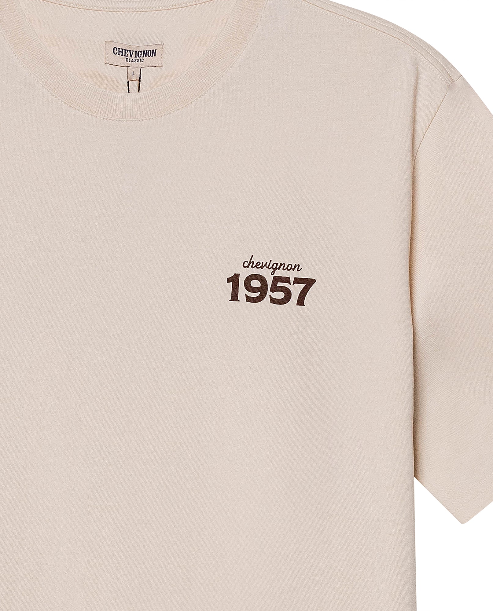 Mens T-Shirt Long Sleeve Classic Fit Cotton Jersey Medium Weight Mixed Typography Front Back - Raw 63_641H023_CRU120000_8