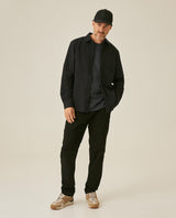 Mens T-Shirt Long Sleeve Classic Fit Cotton Jersey Medium Weight Mixed Typography Front Back - Gray 63_641H023_GRI194406_4