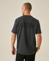 Mens T-Shirt Long Sleeve Classic Fit Cotton Jersey Medium Weight Mixed Typography Front Back - Gray 63_641H023_GRI194406_6