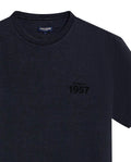 Mens T-Shirt Long Sleeve Classic Fit Cotton Jersey Medium Weight Mixed Typography Front Back - Gray 63_641H023_GRI194406_8