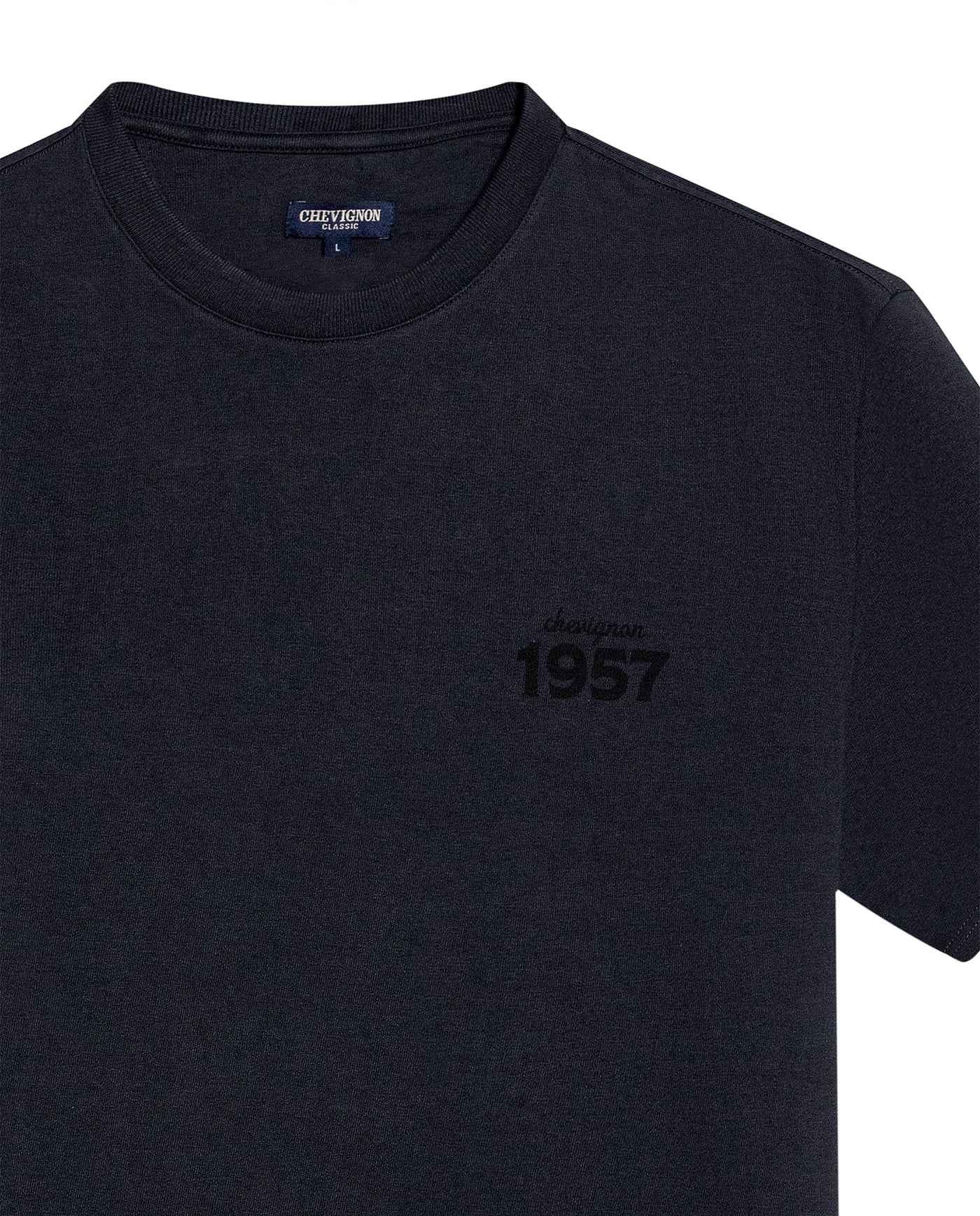 Mens T-Shirt Long Sleeve Classic Fit Cotton Jersey Medium Weight Mixed Typography Front Back - Gray 63_641H023_GRI194406_8