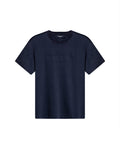 Mens T-Shirt Slim Fit Short Sleeve Modal Cotton Embossed Relief Graphic Touch - Blue 63_641H025_AZU194011_3