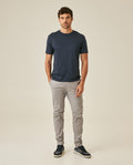 Mens T-Shirt Slim Fit Short Sleeve Modal Cotton Embossed Relief Graphic Touch - Blue 63_641H025_AZU194011_4