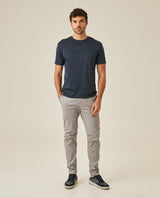 Mens T-Shirt Slim Fit Short Sleeve Modal Cotton Embossed Relief Graphic Touch - Blue 63_641H025_AZU194011_4