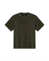 Mens T-Shirt Slim Fit Short Sleeve Modal Cotton Embossed Relief Graphic Touch - Green 63_641H025_VER190414_3