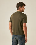 Mens T-Shirt Slim Fit Short Sleeve Modal Cotton Embossed Relief Graphic Touch - Green 63_641H025_VER190414_6