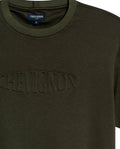 Mens T-Shirt Slim Fit Short Sleeve Modal Cotton Embossed Relief Graphic Touch - Green 63_641H025_VER190414_8