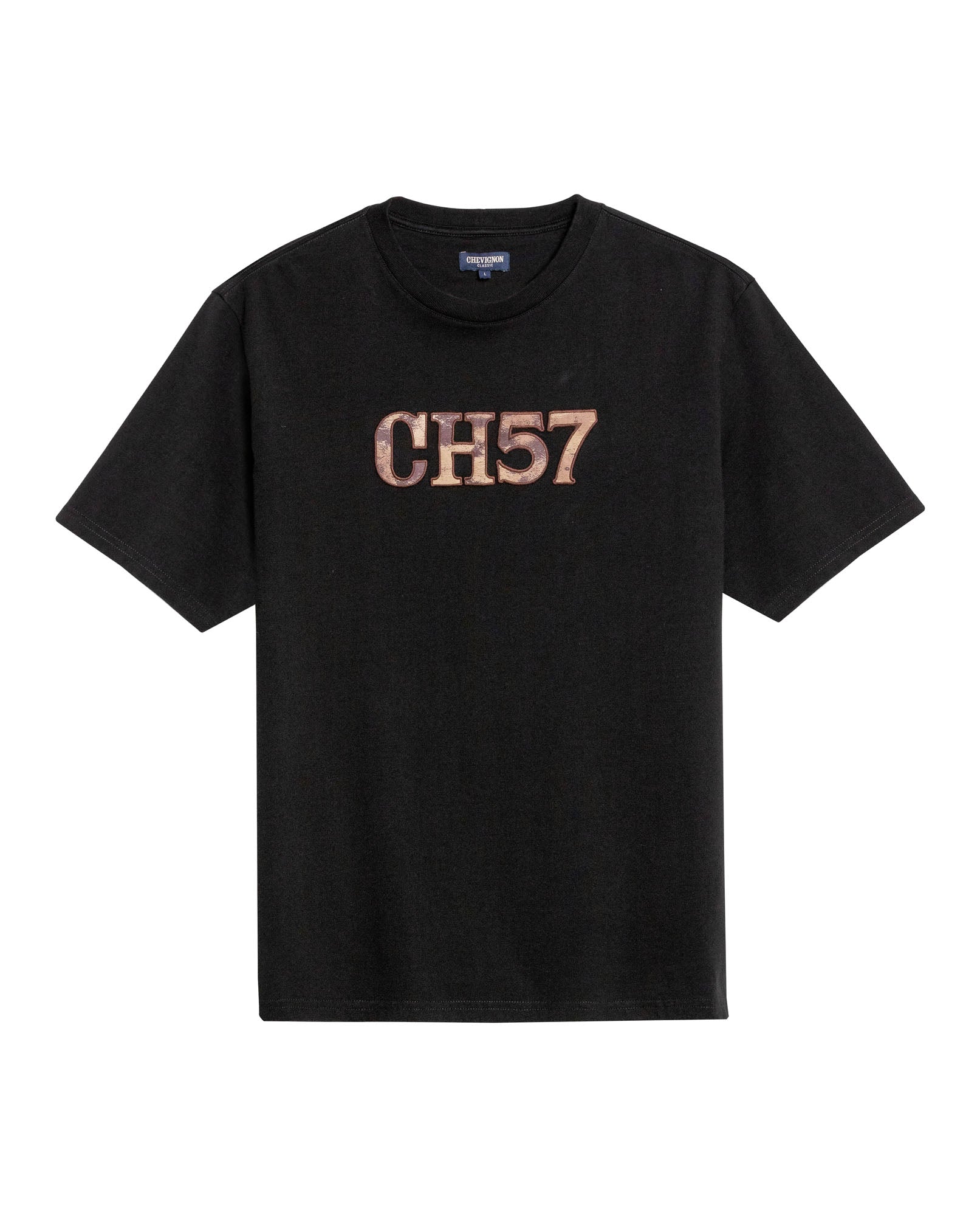 Mens T-Shirt Classic Fit Short Sleeve Crewneck Cotton Jersey Medium Weight Military Camo Aesthetic Chest Graphic - Black 63_641H026_NEG194007_3