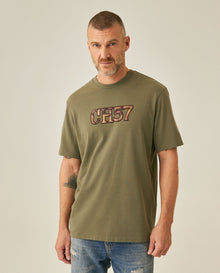 Mens T-Shirt Classic Fit Short Sleeve Crewneck Cotton Jersey Medium Weight Military Camo Aesthetic Chest Graphic - Green 63_641H026_VER180515_0