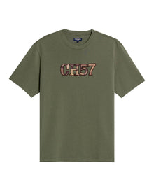 Mens T-Shirt Classic Fit Short Sleeve Crewneck Cotton Jersey Medium Weight Military Camo Aesthetic Chest Graphic - Green 63_641H026_VER180515_3