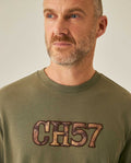 Mens T-Shirt Classic Fit Short Sleeve Crewneck Cotton Jersey Medium Weight Military Camo Aesthetic Chest Graphic - Green 63_641H026_VER180515_5