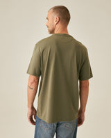 Mens T-Shirt Classic Fit Short Sleeve Crewneck Cotton Jersey Medium Weight Military Camo Aesthetic Chest Graphic - Green 63_641H026_VER180515_6