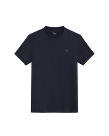 Mens T-Shirt Slim Fit Short Sleeve Cotton Jersey Double Knit Superior Durability Tone on Tone Duck Minimalist - Gray 63_641H040_GRI190000_3