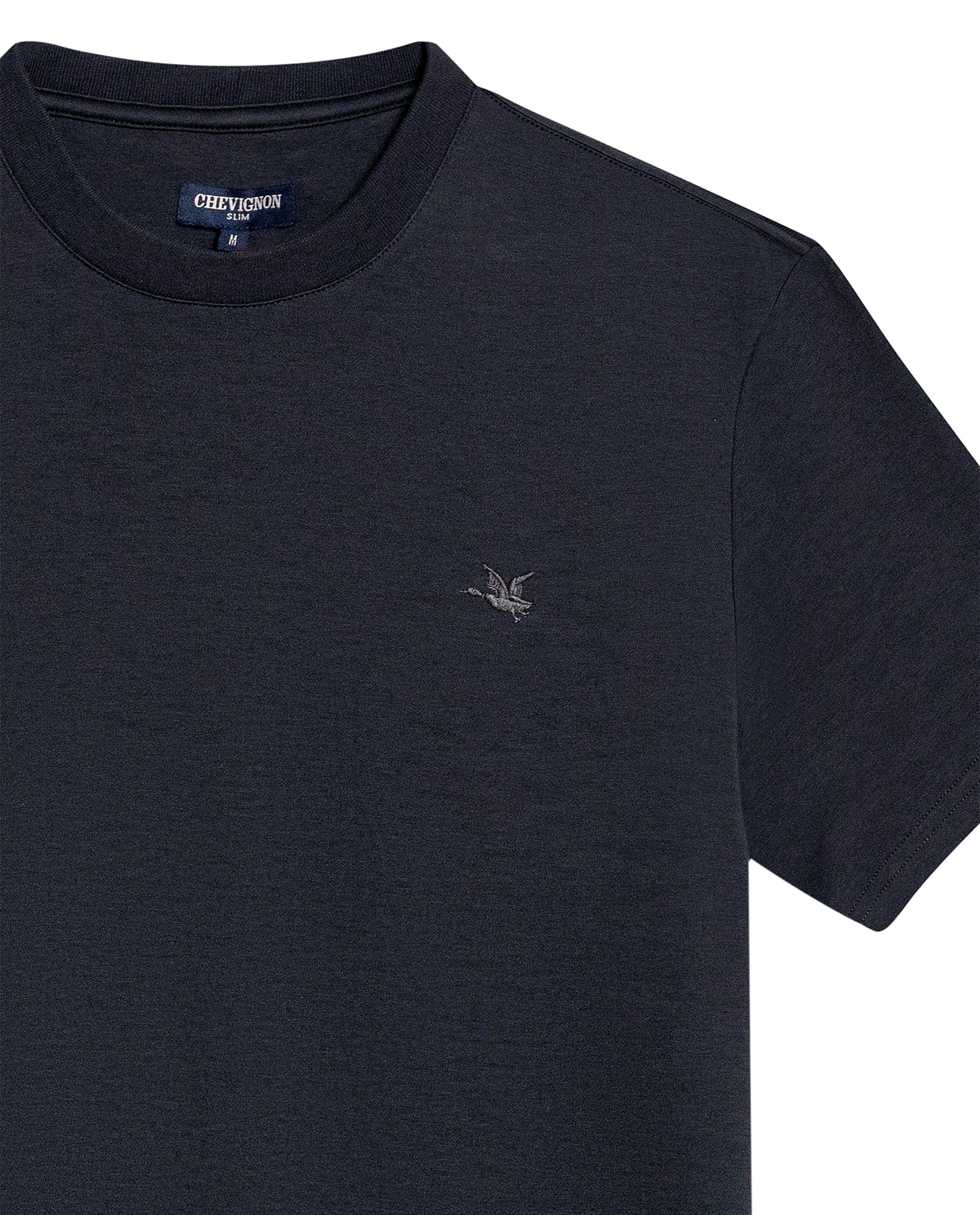 Mens T-Shirt Slim Fit Short Sleeve Cotton Jersey Double Knit Superior Durability Tone on Tone Duck Minimalist - Gray 63_641H040_GRI190000_8