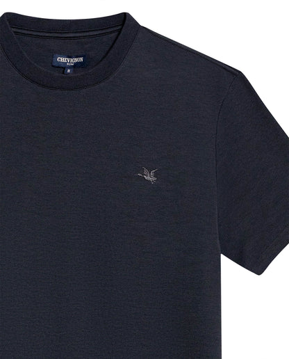 Mens T-Shirt Slim Fit Short Sleeve Cotton Jersey Double Knit Superior Durability Tone on Tone Duck Minimalist - Gray 63_641H040_GRI190000_8