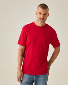 Mens T-Shirt Slim Fit Short Sleeve Cotton Jersey Double Knit Superior Durability Tone on Tone Duck Minimalist - Red 63_641H040_ROJ191863_0