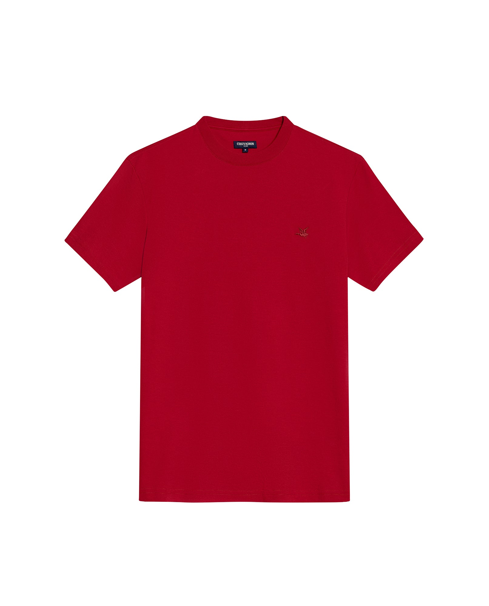 Mens T-Shirt Slim Fit Short Sleeve Cotton Jersey Double Knit Superior Durability Tone on Tone Duck Minimalist - Red 63_641H040_ROJ191863_3