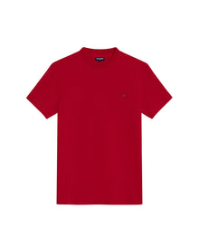 Mens T-Shirt Slim Fit Short Sleeve Cotton Jersey Double Knit Superior Durability Tone on Tone Duck Minimalist - Red 63_641H040_ROJ191863_3