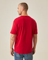 Mens T-Shirt Slim Fit Short Sleeve Cotton Jersey Double Knit Superior Durability Tone on Tone Duck Minimalist - Red 63_641H040_ROJ191863_6