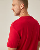 Mens T-Shirt Slim Fit Short Sleeve Cotton Jersey Double Knit Superior Durability Tone on Tone Duck Minimalist - Red 63_641H040_ROJ191863_7