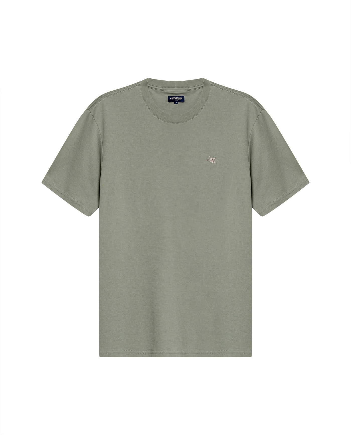 Mens T-Shirt Slim Fit Short Sleeve Cotton Jersey Double Knit Superior Durability Tone on Tone Duck Minimalist - Green 63_641H040_VER166008_3