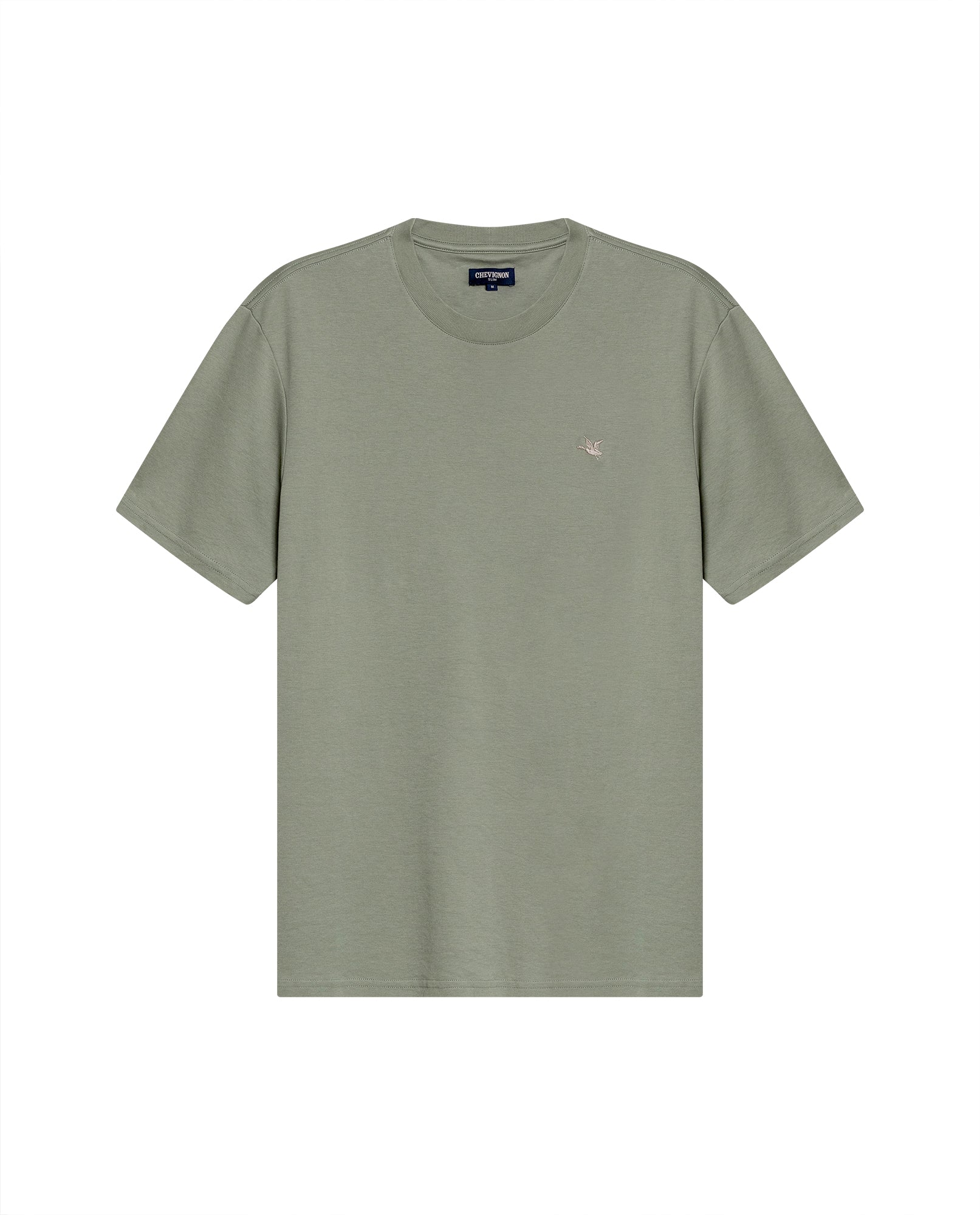 Mens T-Shirt Slim Fit Short Sleeve Cotton Jersey Double Knit Superior Durability Tone on Tone Duck Minimalist - Green 63_641H040_VER166008_3