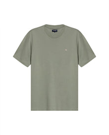 Mens T-Shirt Slim Fit Short Sleeve Cotton Jersey Double Knit Superior Durability Tone on Tone Duck Minimalist - Green 63_641H040_VER166008_3