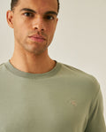 Mens T-Shirt Slim Fit Short Sleeve Cotton Jersey Double Knit Superior Durability Tone on Tone Duck Minimalist - Green 63_641H040_VER166008_5