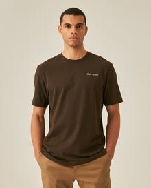 Mens Rodeo T-Shirt Classic Fit Short Sleeve Cotton Jersey Varsovia Medium Weight Artisan Embroidery Front Back - Brown 63_641H700_CAF190840_0